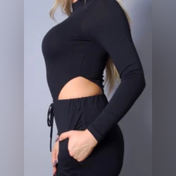 Sexy Long Sleeve Deep Open Side Bodysuit - Picture 6 of 6